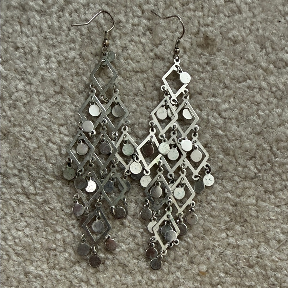 Silver Dangle Chandelier Earrings - Women Jewelry